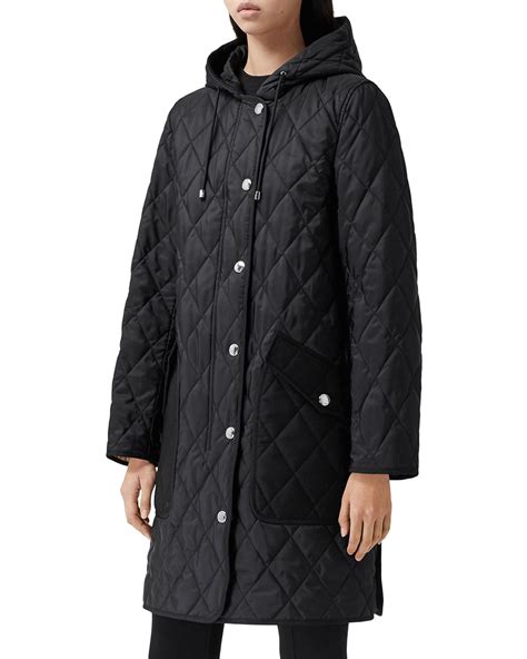 burberry black quilted down filled hooded coat|Quilted Thermoregulated Coat in Black .